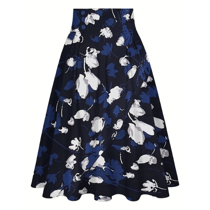 High-waisted slimming skirts with large hemlines