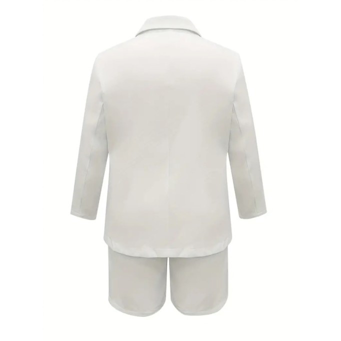 Ladies elegant Professional elegant suit jacket shorts 2 piece set
