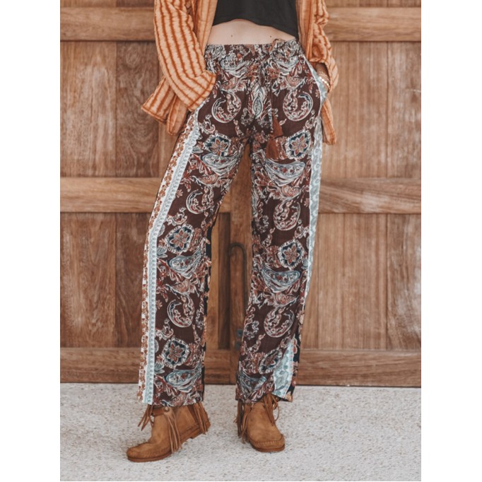 Loose Print Casual Breeze Trousers