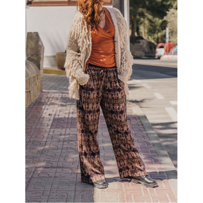 Loose Print Casual Breeze Trousers