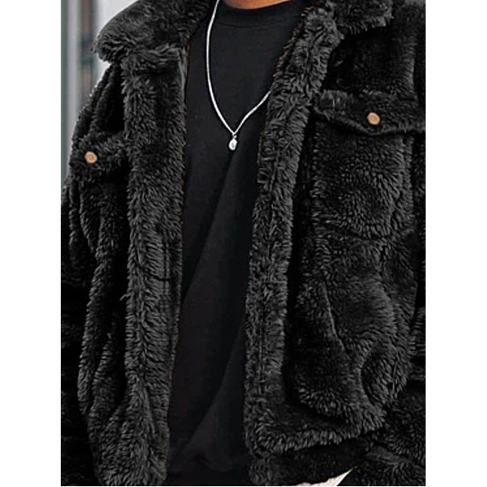 Men's Casual Oversized Plush Coat Jacket