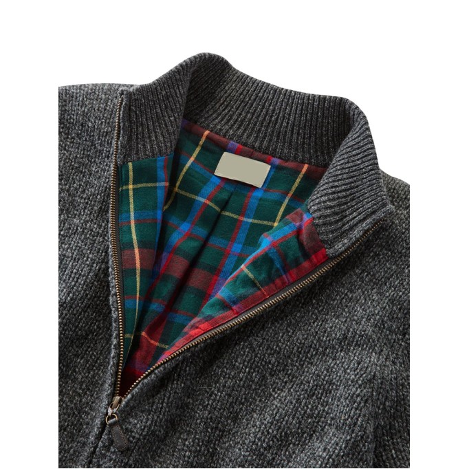 Men's Classic Full Zip Shredded Wool Sweater