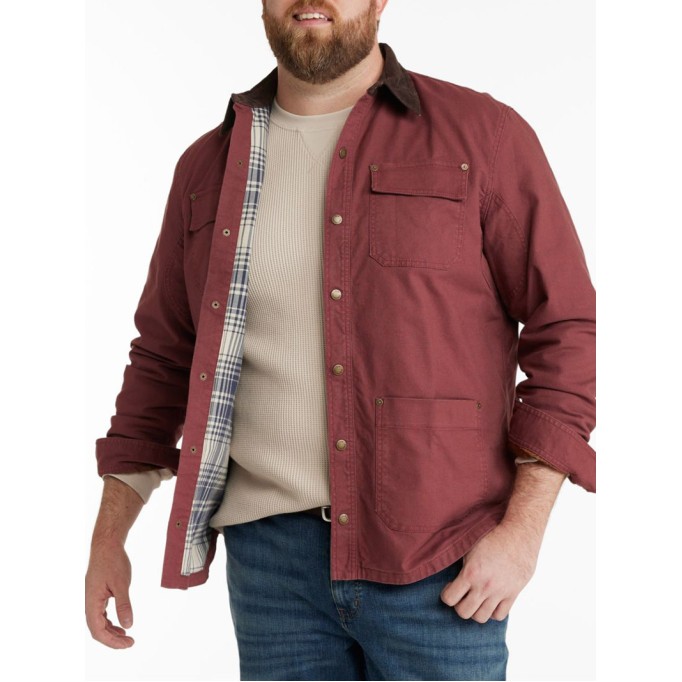 Men's lined canvas shirt jacket