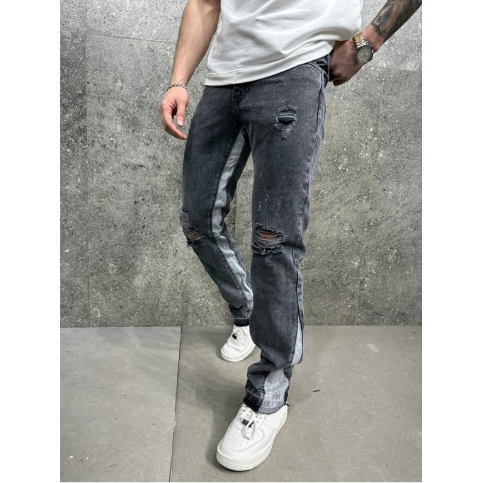 Men's street grey flare jeans