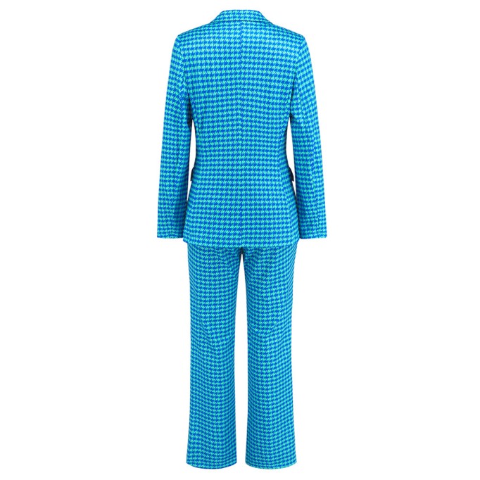 Qianniao grid double breasted suit jacket straight leg suit suit