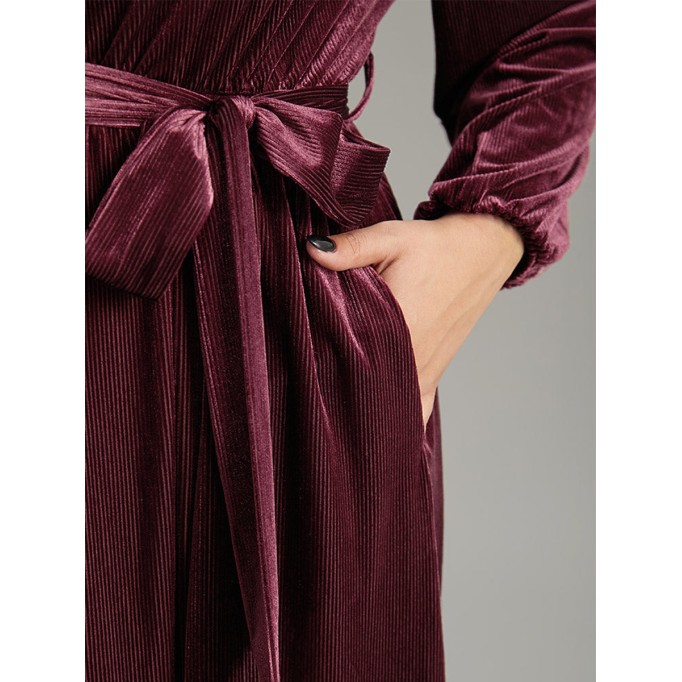 Velvet patchwork plus-size women's dress
