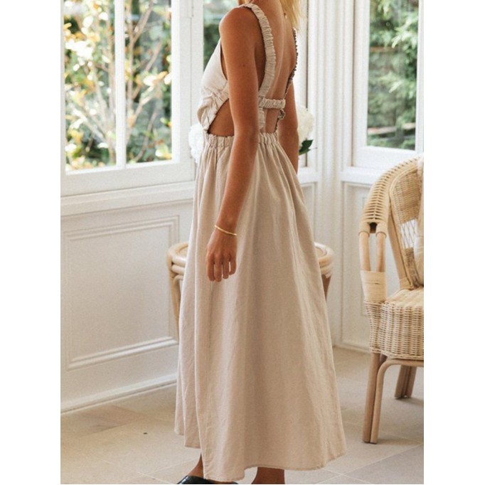 Women Casual Elegant Linen Dress