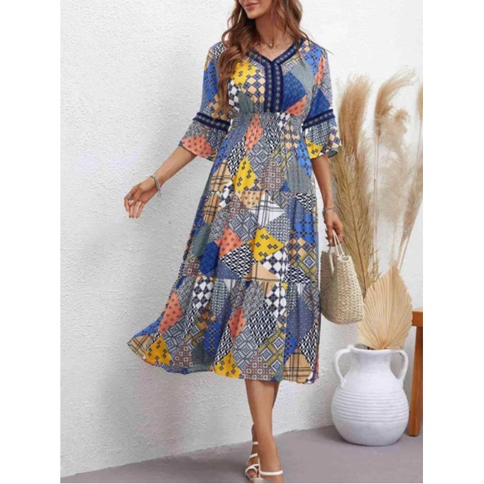 Women's geometric pattern printed dress