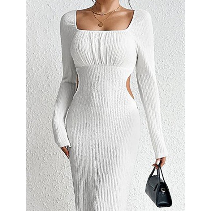 Women's hollowed out slim knit dress