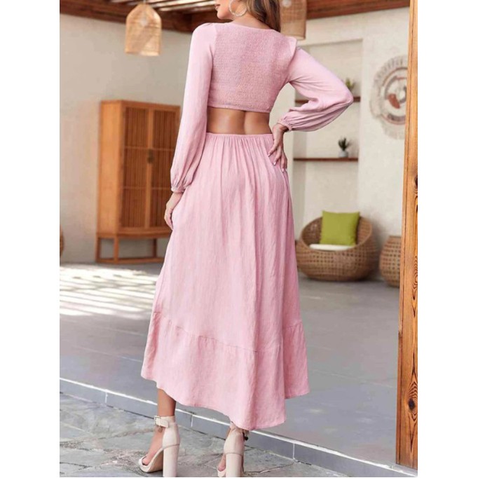 Women's pink open waist dress