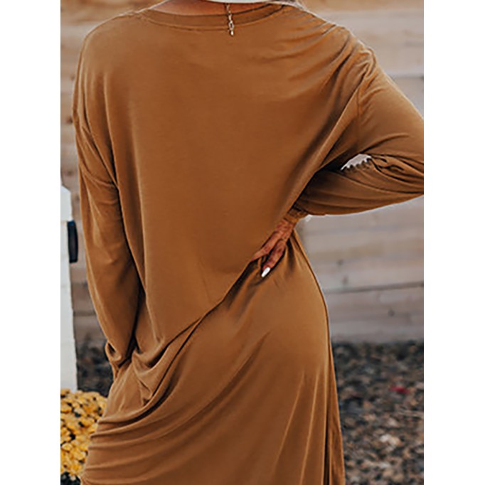 Women's Solid Color Split Long Dress