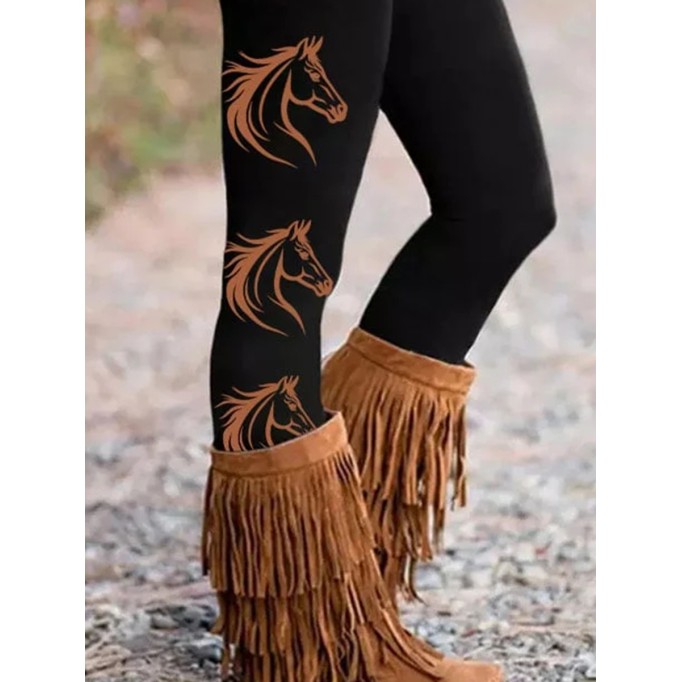 Women's Western Horse Print Leggings